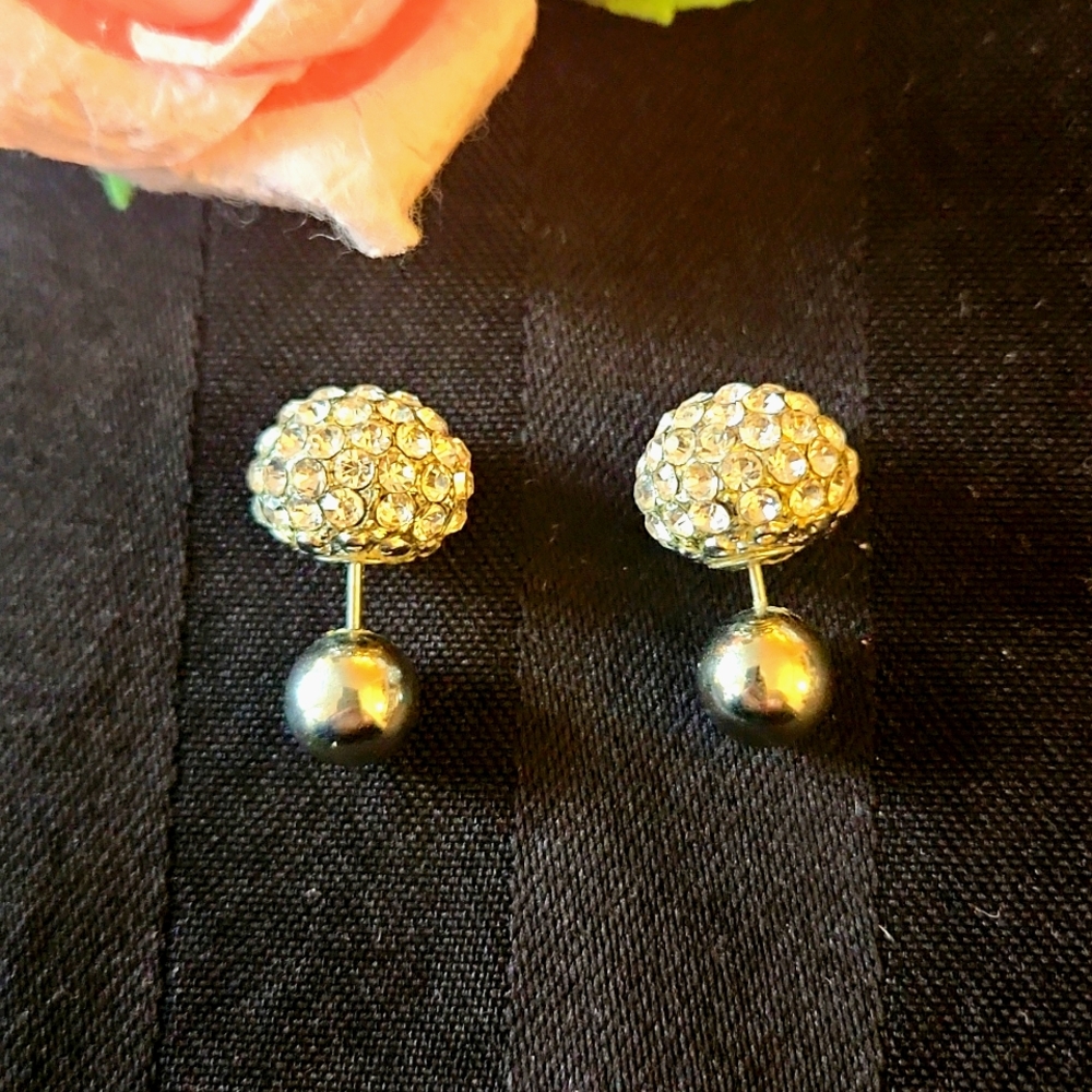 Bubble Rhinestone Earrings - Picture 3 of 5